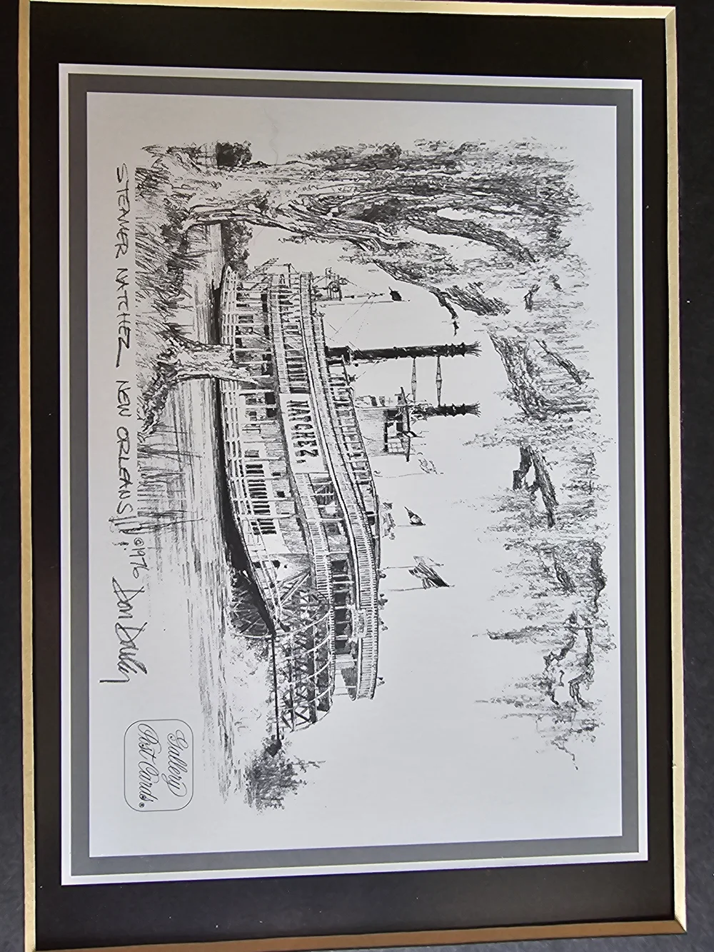 Black Mat Riverboat Sketch Wall Art - Picture 3 of 4